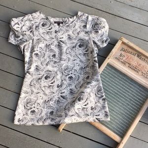 Black & White Short Sleeve Blouse